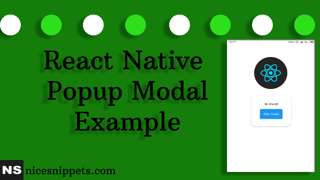 React Native Modal Popup Example Tutorial
